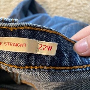 Levi's Classic Blue Jeans with Tan Leather Patch
